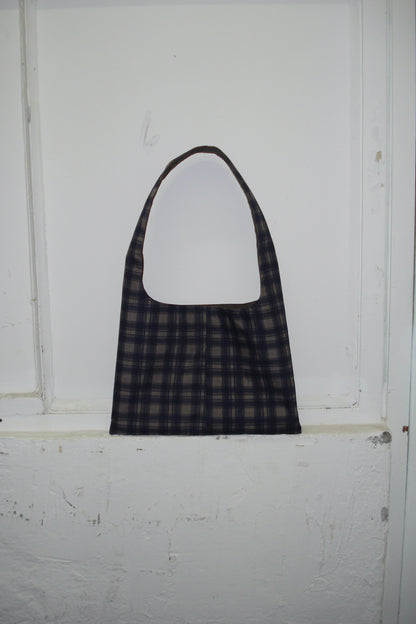 BLUE CHECKERED MINI BAG