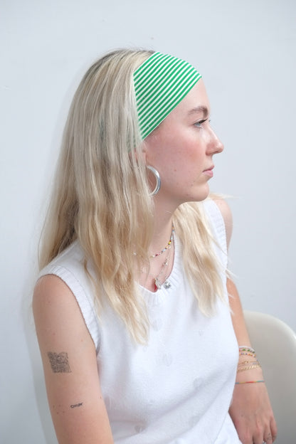 GREEN STRIPED HEADBAND