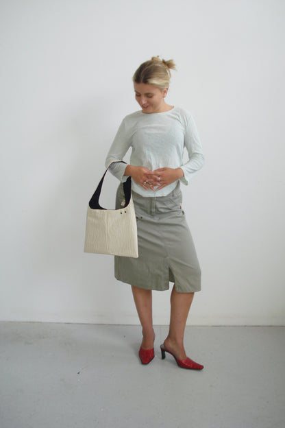 CREAM WAVY MINI BAG