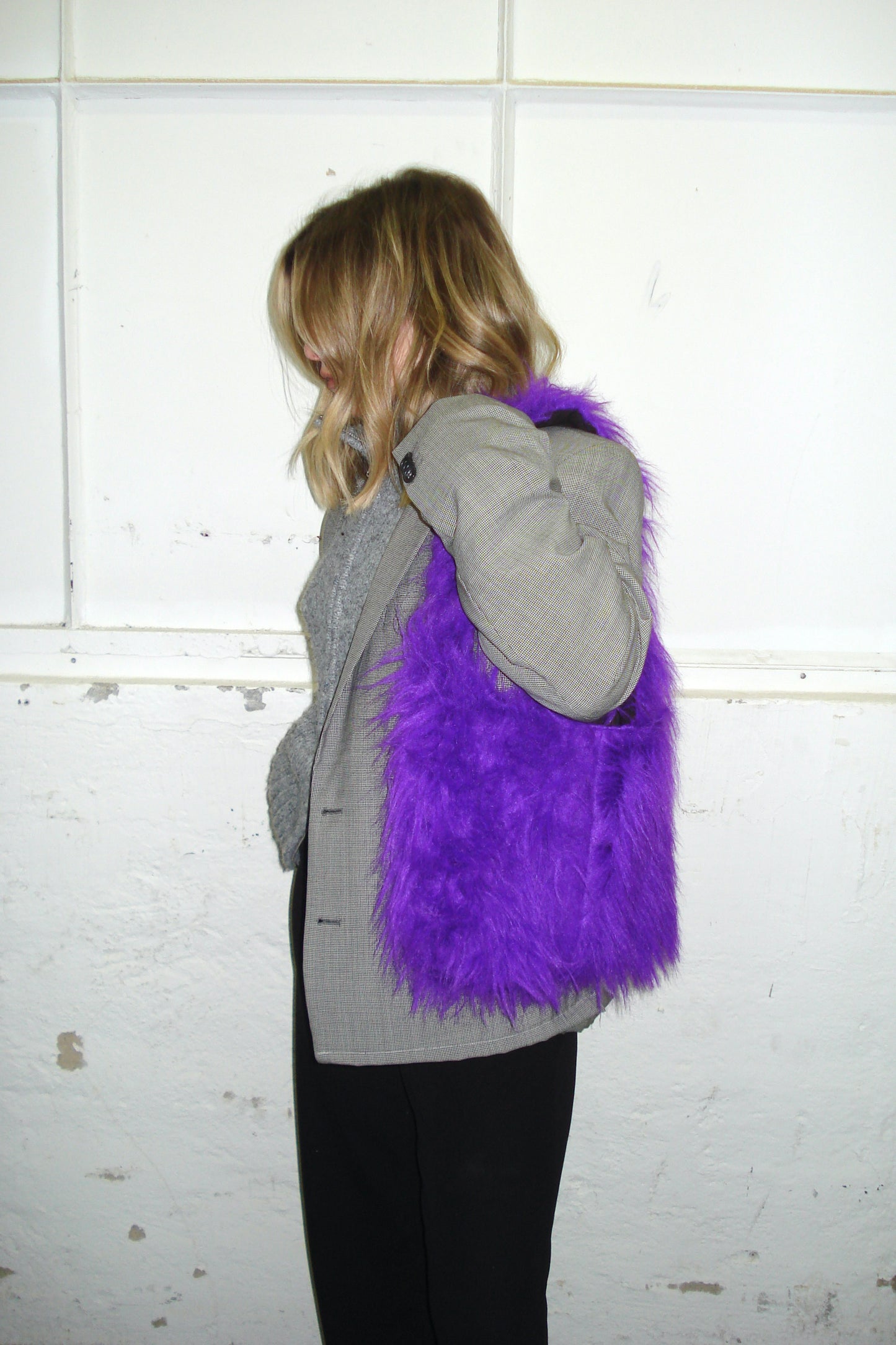 PURPLE FLUFFY MINI BAG