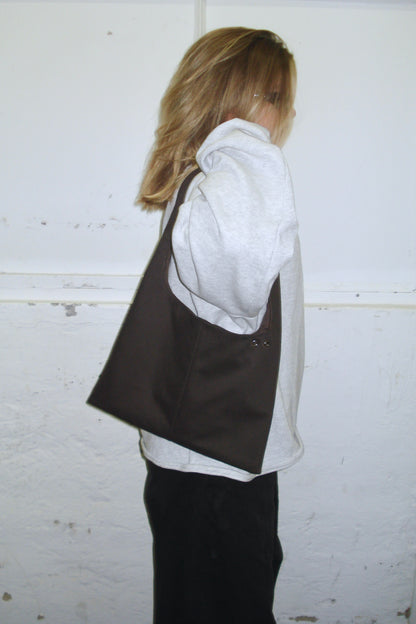 BROWN CHECKERED MINI BAG