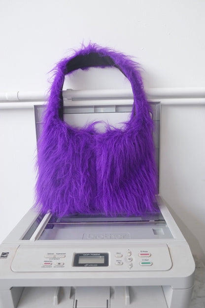 PURPLE FLUFFY MINI BAG