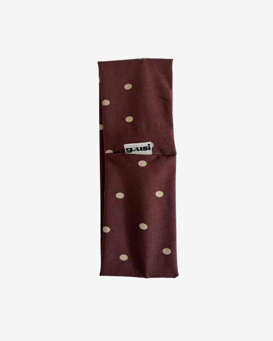POLKA DOT HEADBAND BROWN