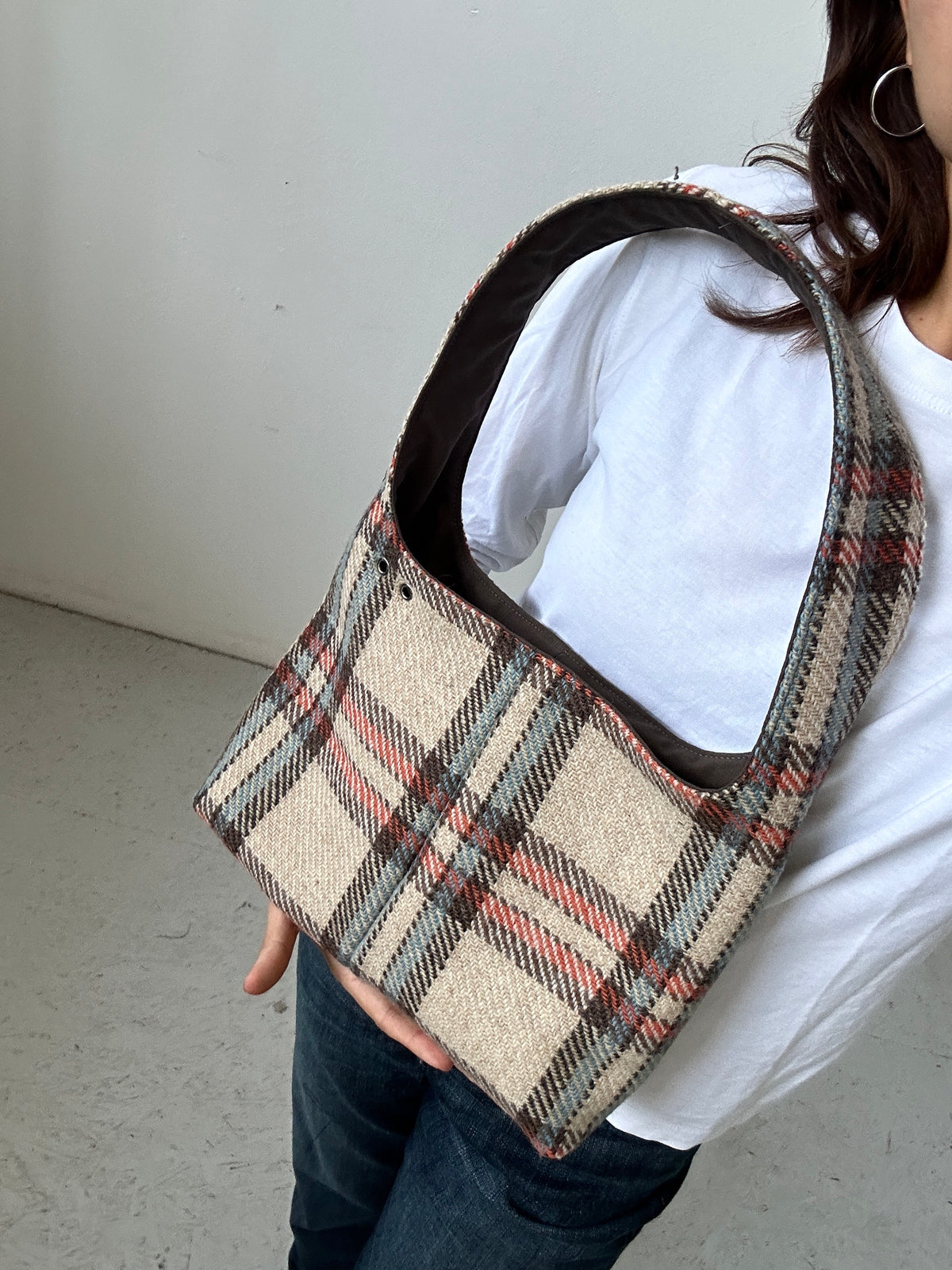 WOOL CHECKERED MINI BAG