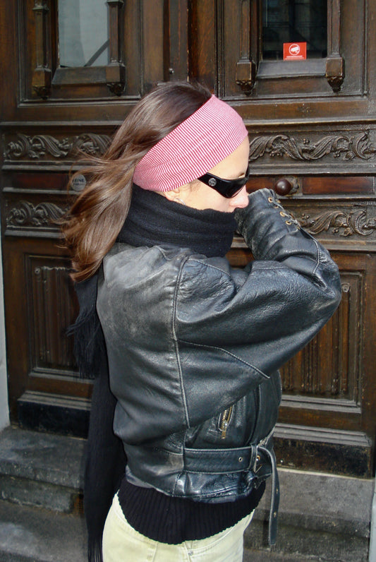 RED STRIPED HEADBAND