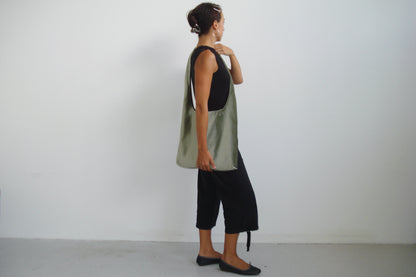 LIGHT GREEN BIG CROSSBODY BAG
