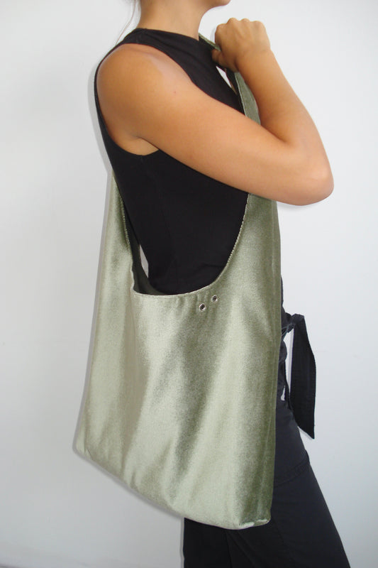 LIGHT GREEN BIG CROSSBODY BAG
