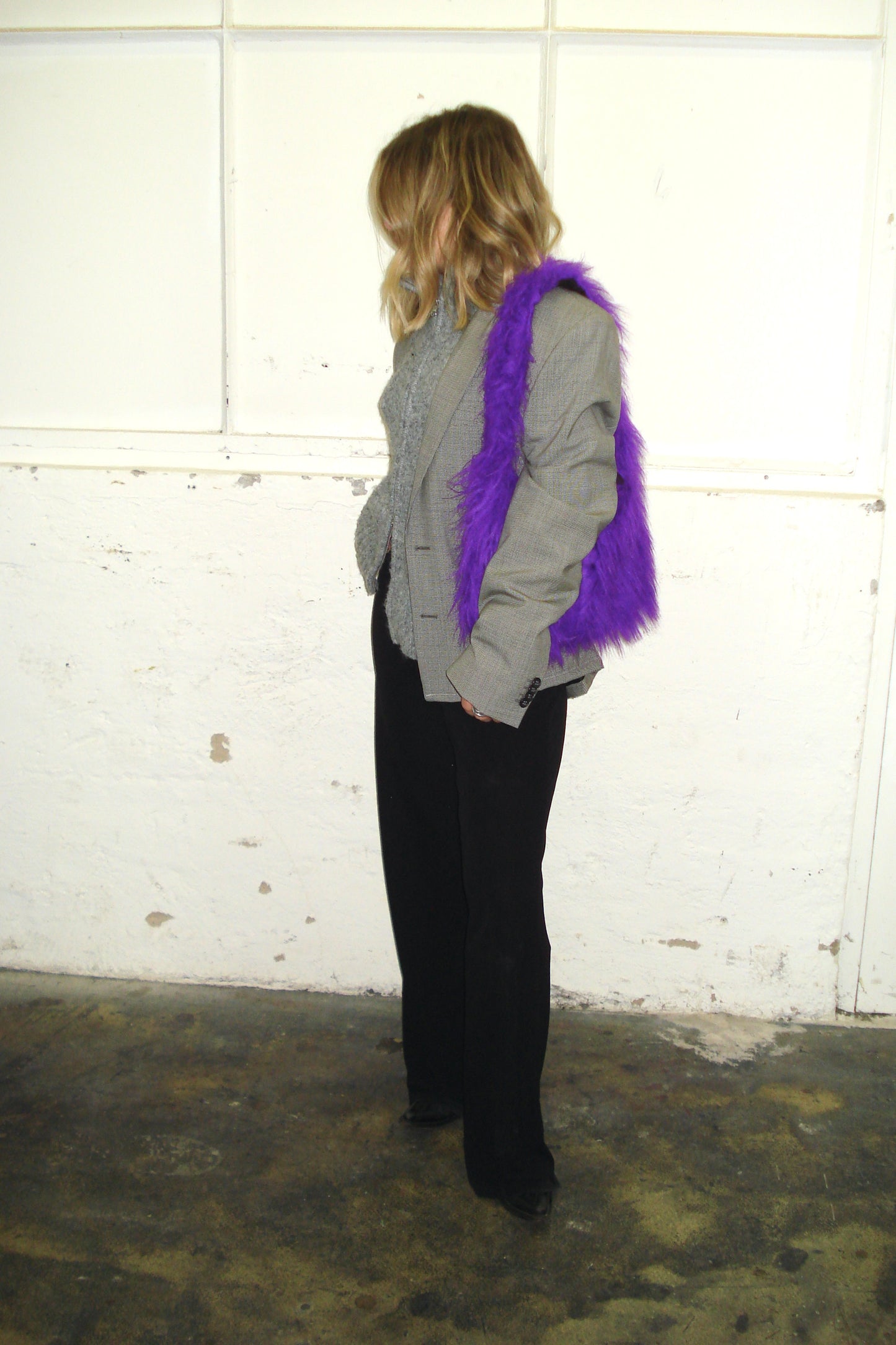 PURPLE FLUFFY MINI BAG