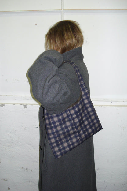 BLUE CHECKERED MINI BAG