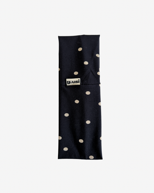 POLKA DOT HEADBAND BLACK