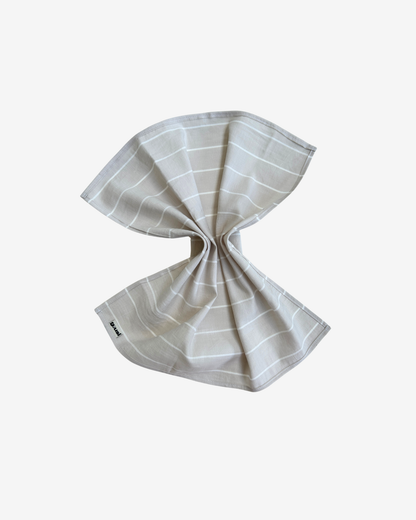 LINEN CREAM STRIPED HEADSCARF