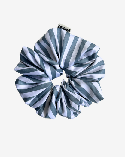 TURQUOISE STRIPED SCRUNCHIE