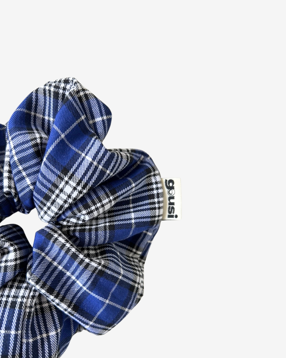 BLUE CHECKERED SCRUNCHIE