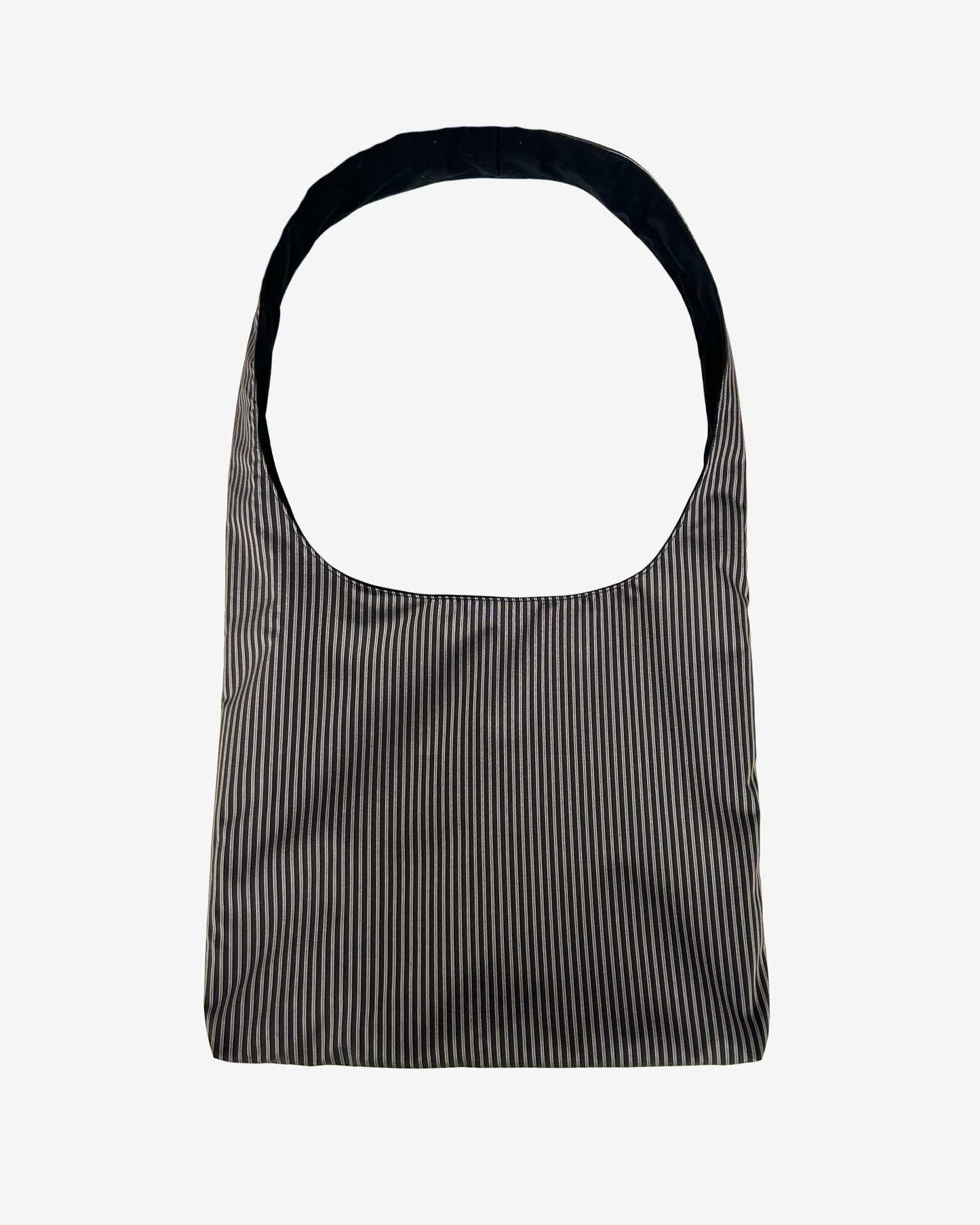BLACK GREY STRIPED BIG BAG