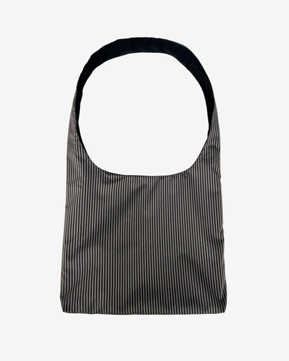 BLACK GREY STRIPED BIG BAG