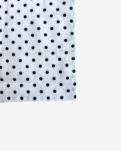 WHITE POLKA DOT HEADSCARF