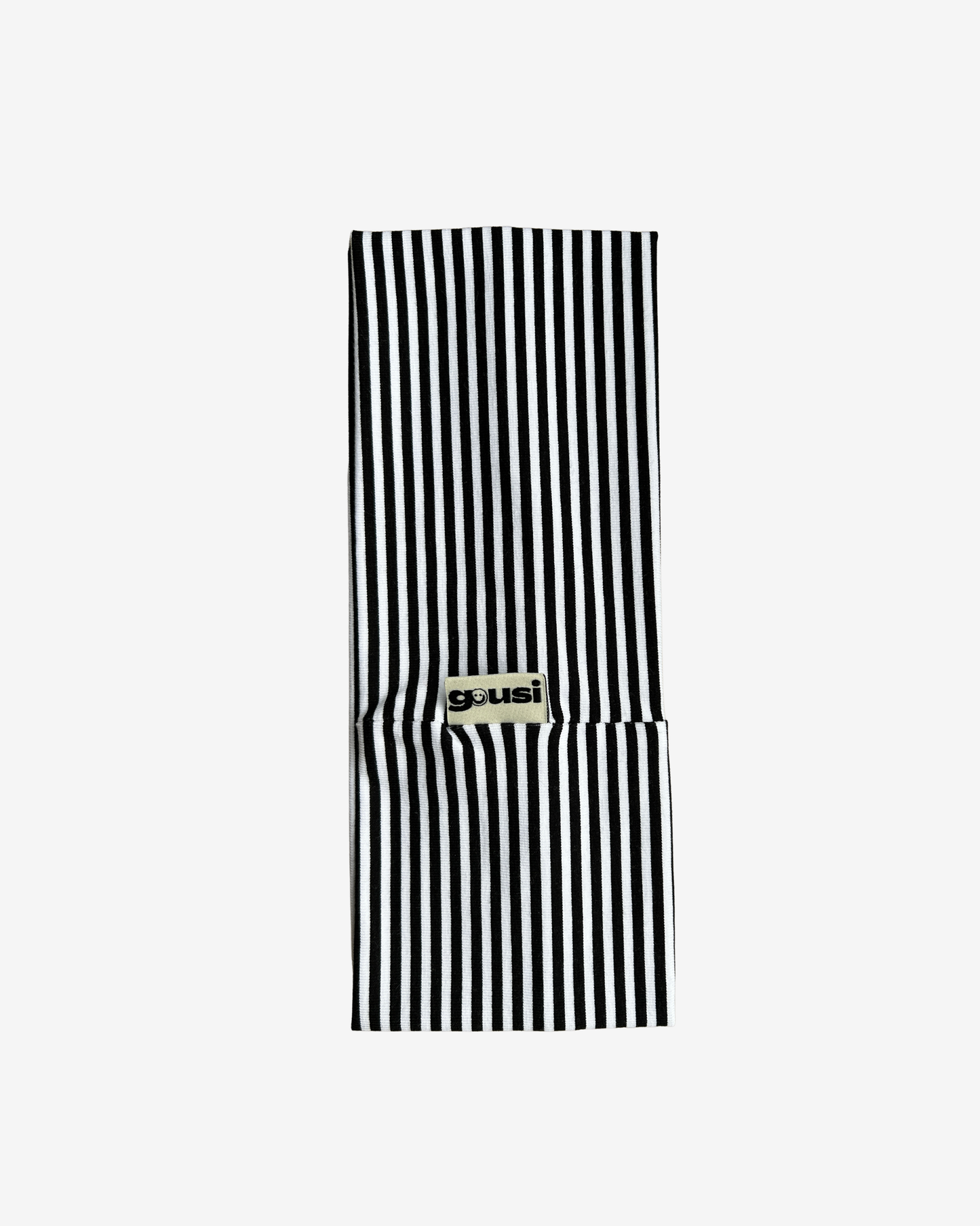 BLACK WHITE STRIPED HEADBAND