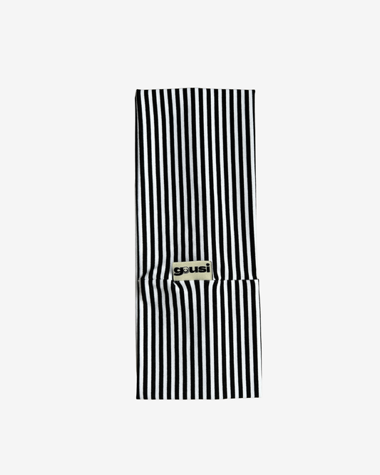 BLACK WHITE STRIPED HEADBAND