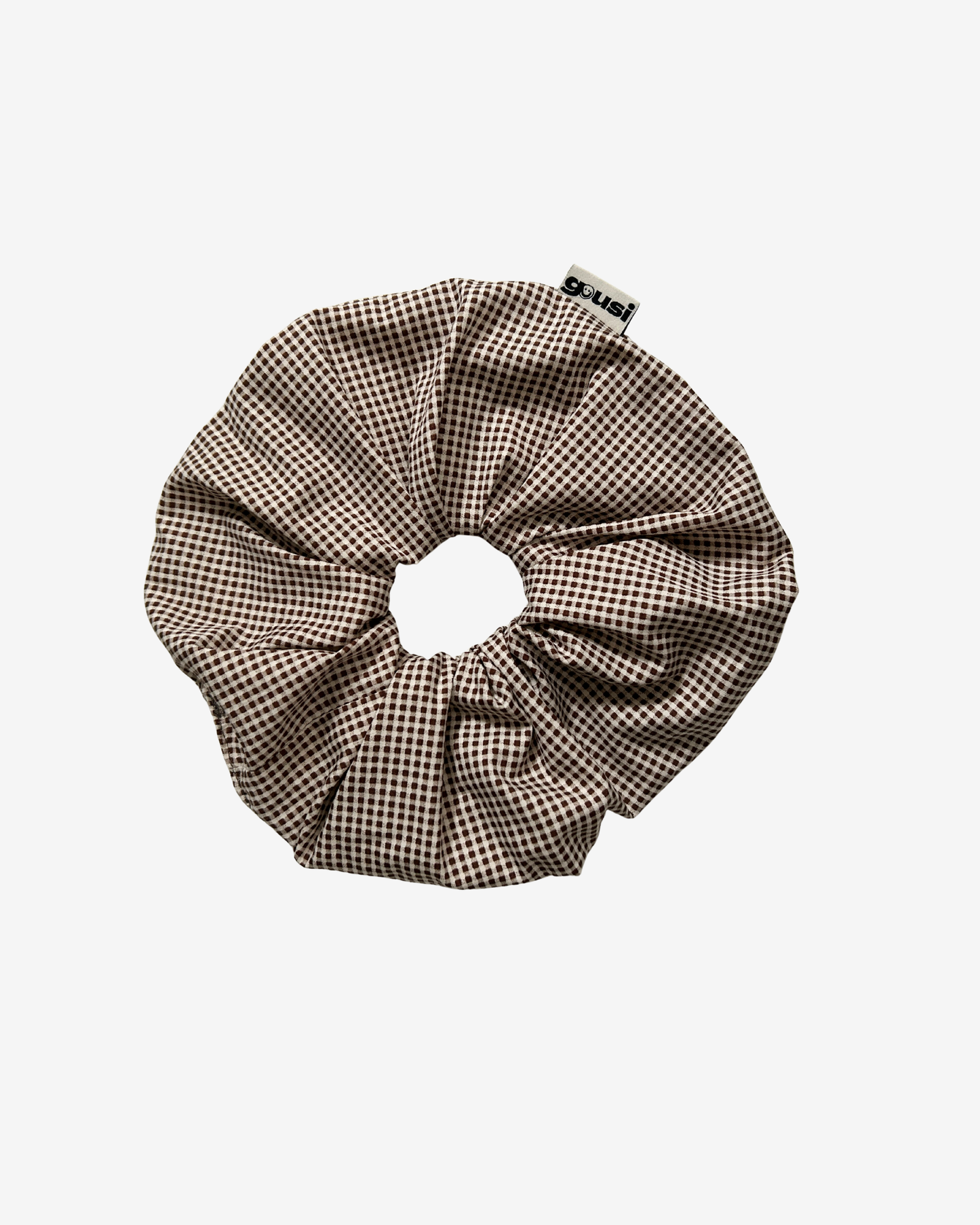BROWN CHECKERED SCRUNCHIE
